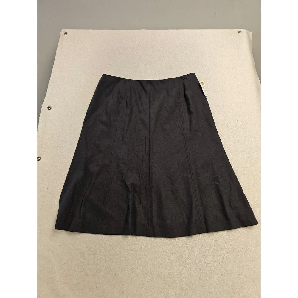 Talbots Womens Size 14 Italian Wool Blend A-Line Skirt Dark Gray Made in Japan